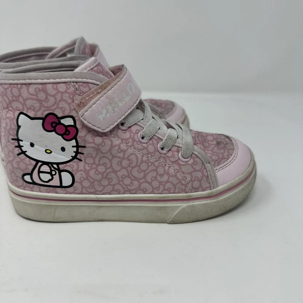 Hello‎ Kitty Slip On Pink Bow High Top Sneaker Shoes Kids Sz 11